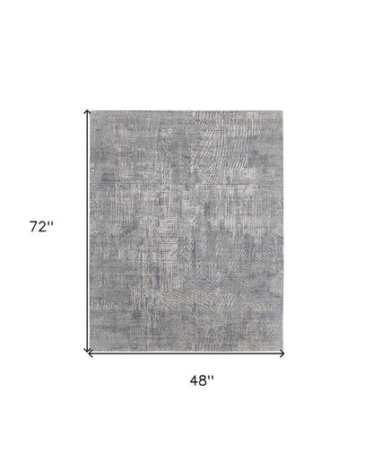 4 x 6 Gray & Silver Hand Woven Rug