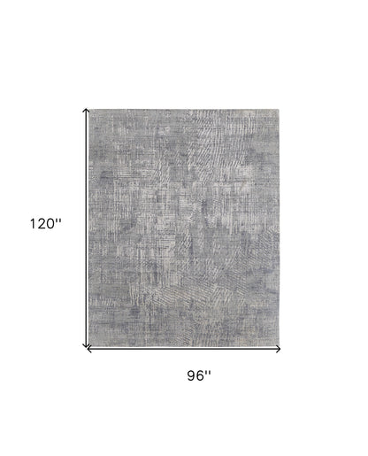 8 x 10 Gray & Silver Hand Woven Rug