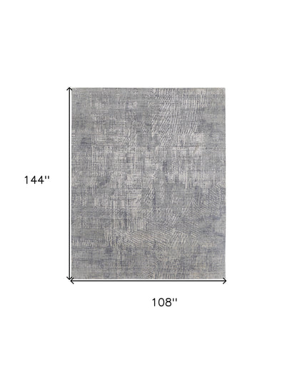 9 x 12 Gray & Silver Hand Woven Rug