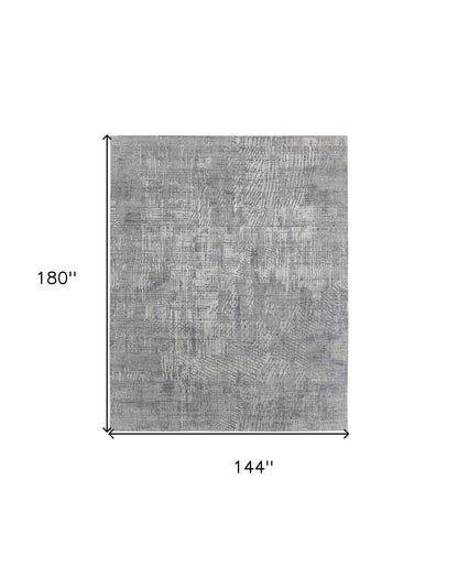 12 x 15 Gray & Silver Hand Woven Rug