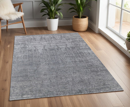 4 x 6 Gray & Silver Hand Woven Rug