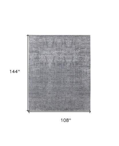 9 x 12 Gray & Silver Hand Woven Rug