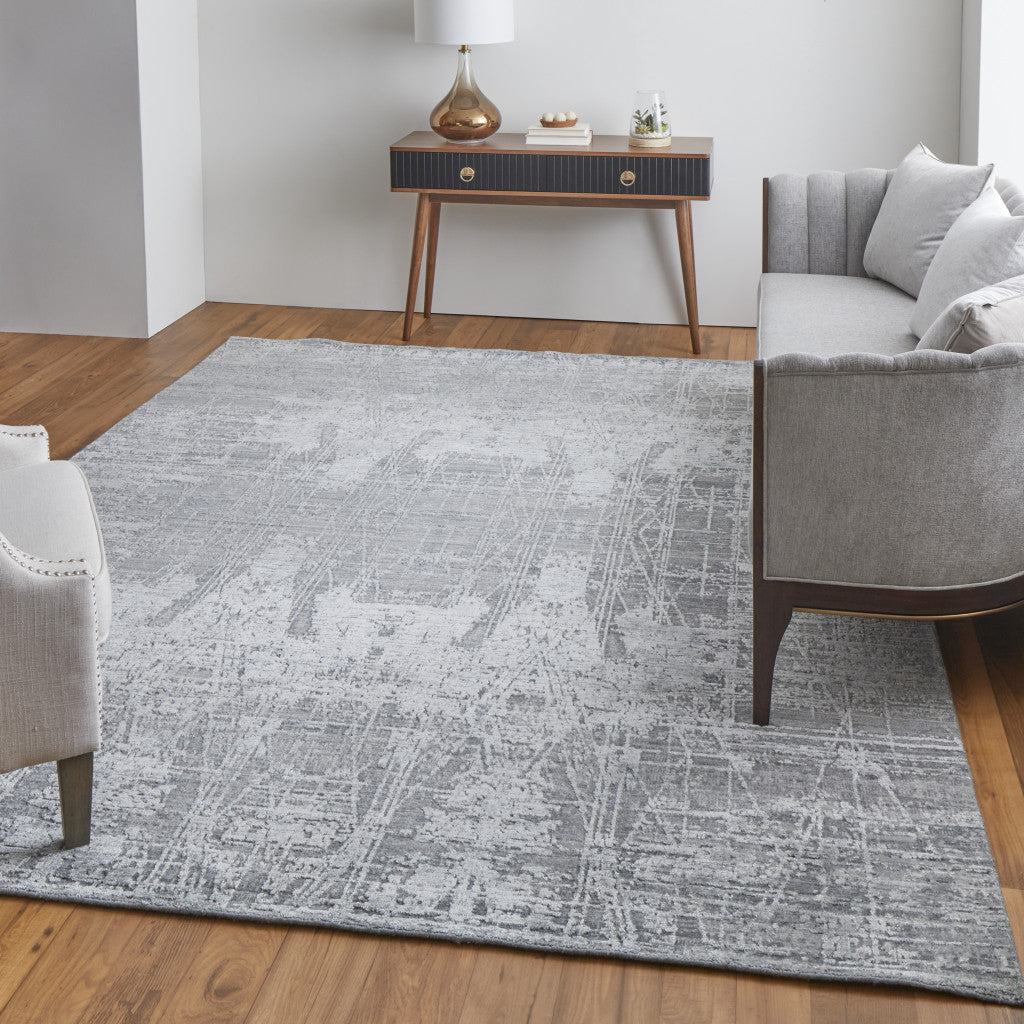 12 x 15 Gray & Silver Hand Woven Rug