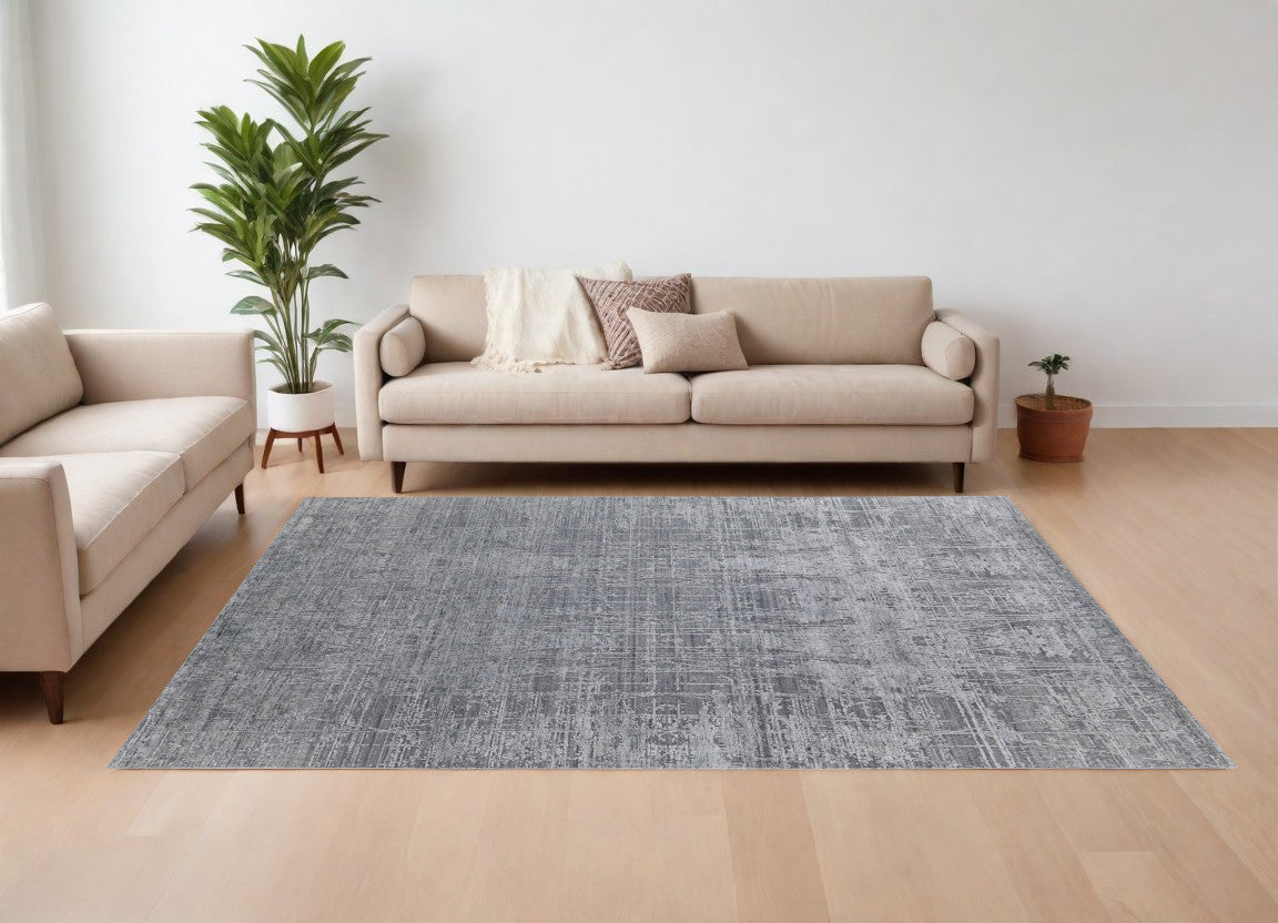 12 x 15 Gray & Silver Hand Woven Rug