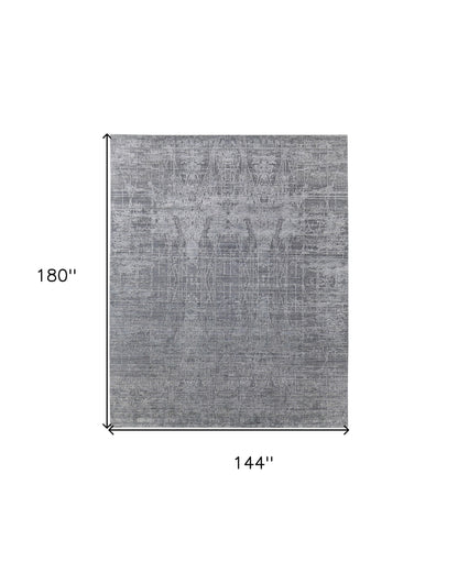 12 x 15 Gray & Silver Hand Woven Rug