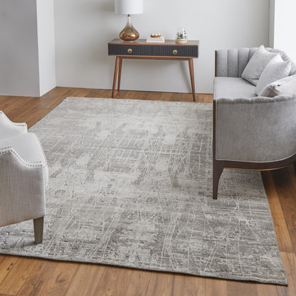 4 x 6 Gray & Silver Hand Woven Rug
