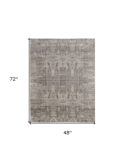 4 x 6 Gray & Silver Hand Woven Rug