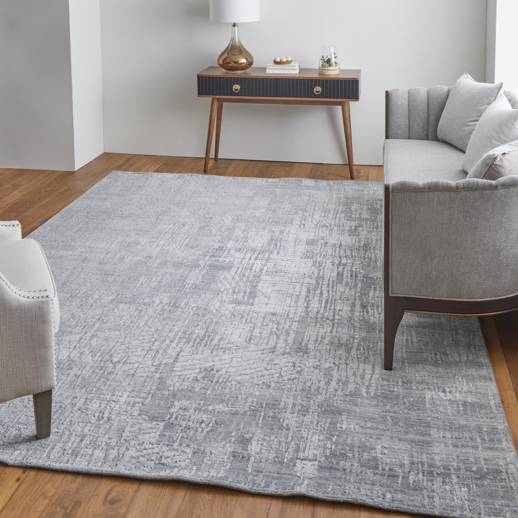 4 x 6 Light Blue & Silver Hand Woven Rug