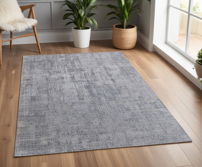 4 x 6 Light Blue & Silver Hand Woven Rug