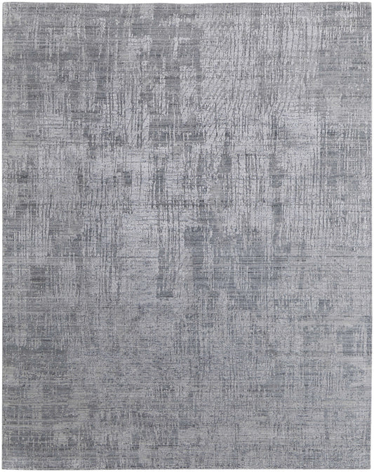 4 x 6 Light Blue & Silver Hand Woven Rug