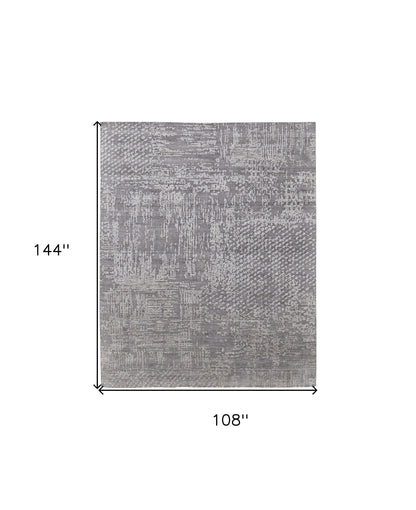 9 x 12 Gray & Silver Hand Woven Rug