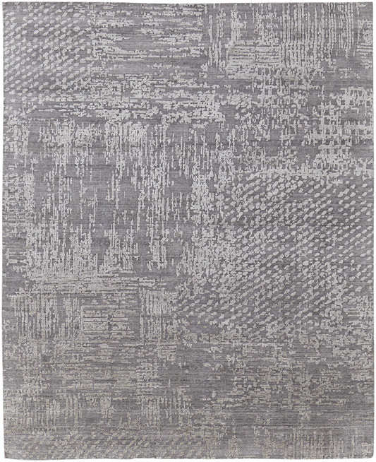9 x 12 Gray & Silver Hand Woven Rug