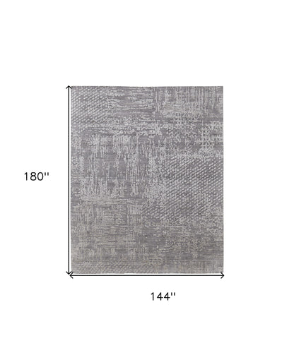 12 x 15 Gray & Silver Hand Woven Rug