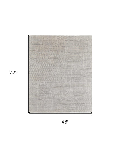 4 x 6 Ivory & Gray Hand Woven Rug
