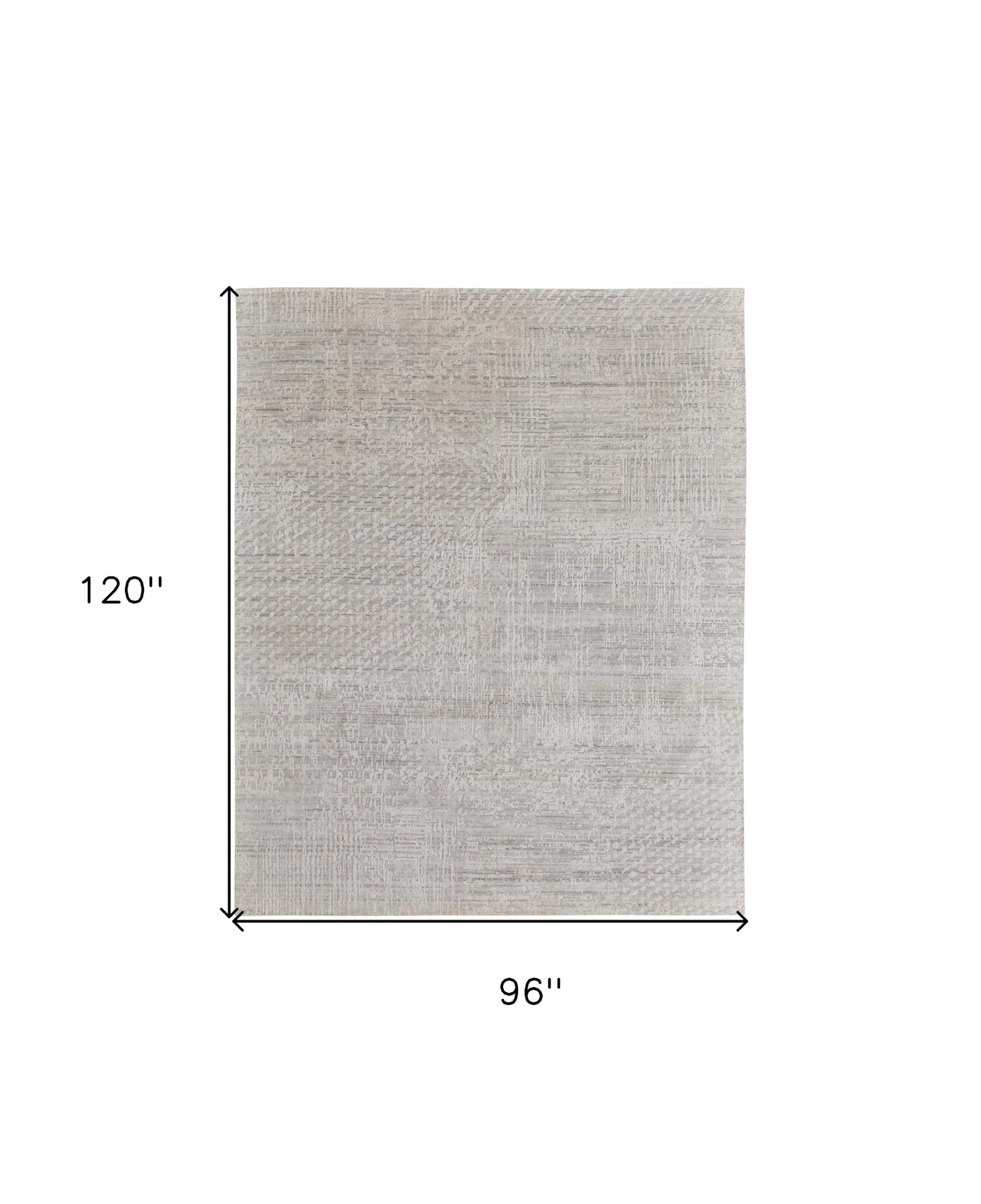 8 x 10 Ivory & Gray Hand Woven Rug