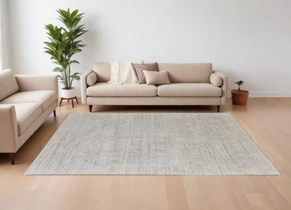 9 x 12 Ivory & Gray Hand Woven Rug