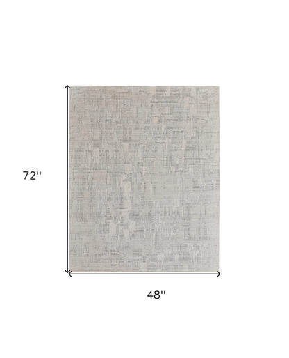 4 x 6 Ivory & Gray Hand Woven Rug