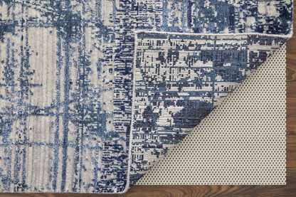 4 x 6 Blue & Ivory Hand Woven Rug
