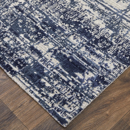 4 x 6 Blue & Ivory Hand Woven Rug