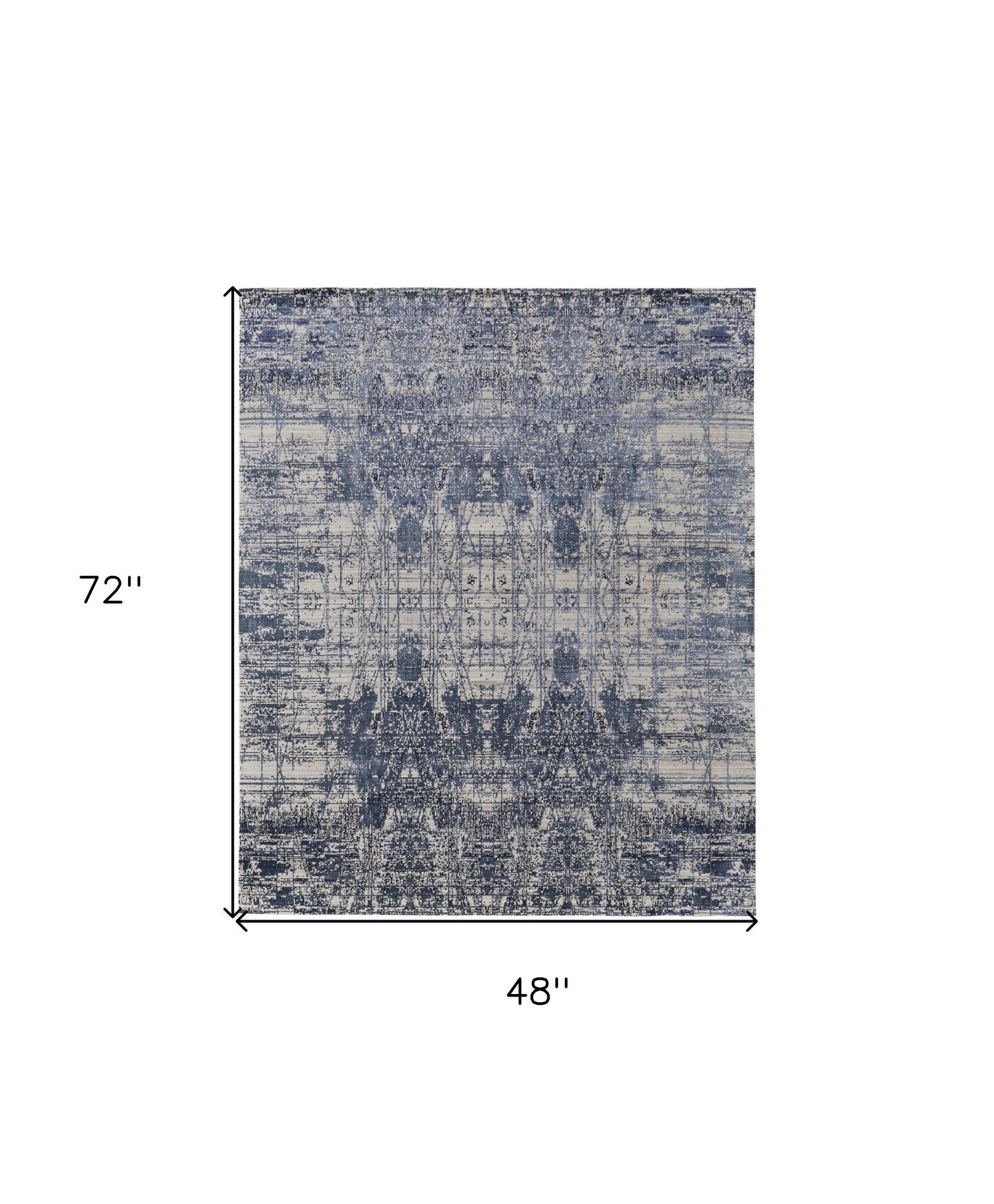 4 x 6 Blue & Ivory Hand Woven Rug