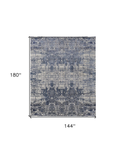 12 x 15 Blue & Ivory Hand Woven Rug