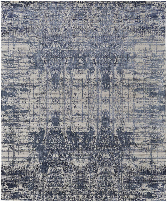 12 x 15 Blue & Ivory Hand Woven Rug