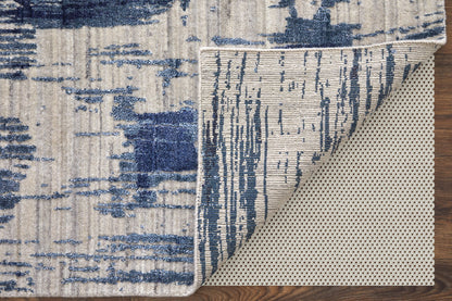 4 x 6 Blue & Ivory Hand Woven Rug
