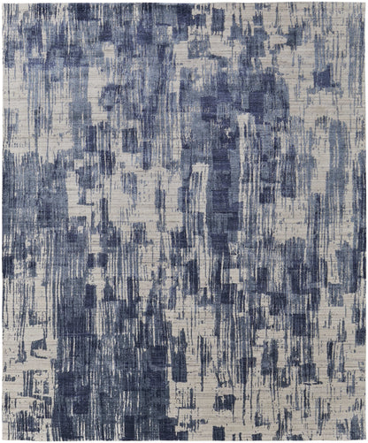 4 x 6 Blue & Ivory Hand Woven Rug