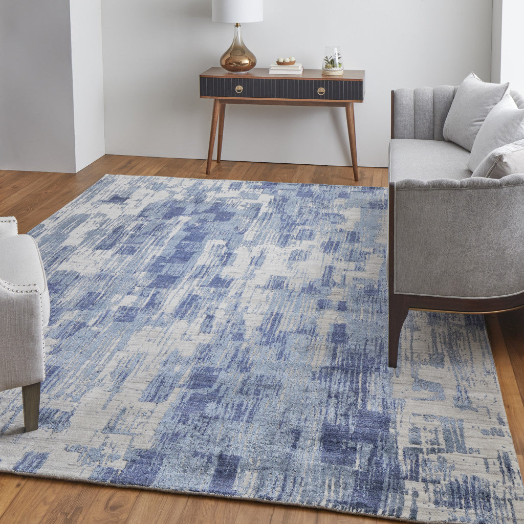 12 x 15 Blue & Ivory Hand Woven Rug