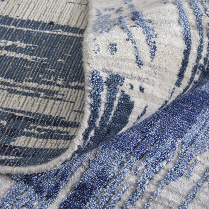12 x 15 Blue & Ivory Hand Woven Rug