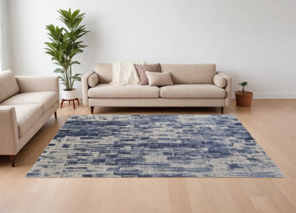 12 x 15 Blue & Ivory Hand Woven Rug