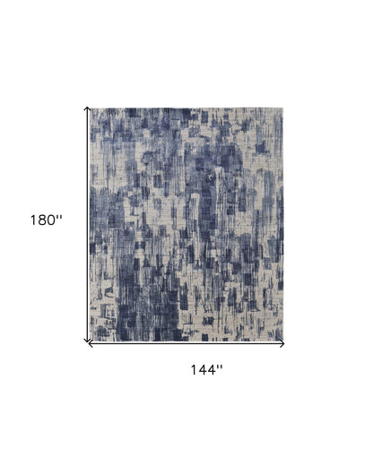12 x 15 Blue & Ivory Hand Woven Rug