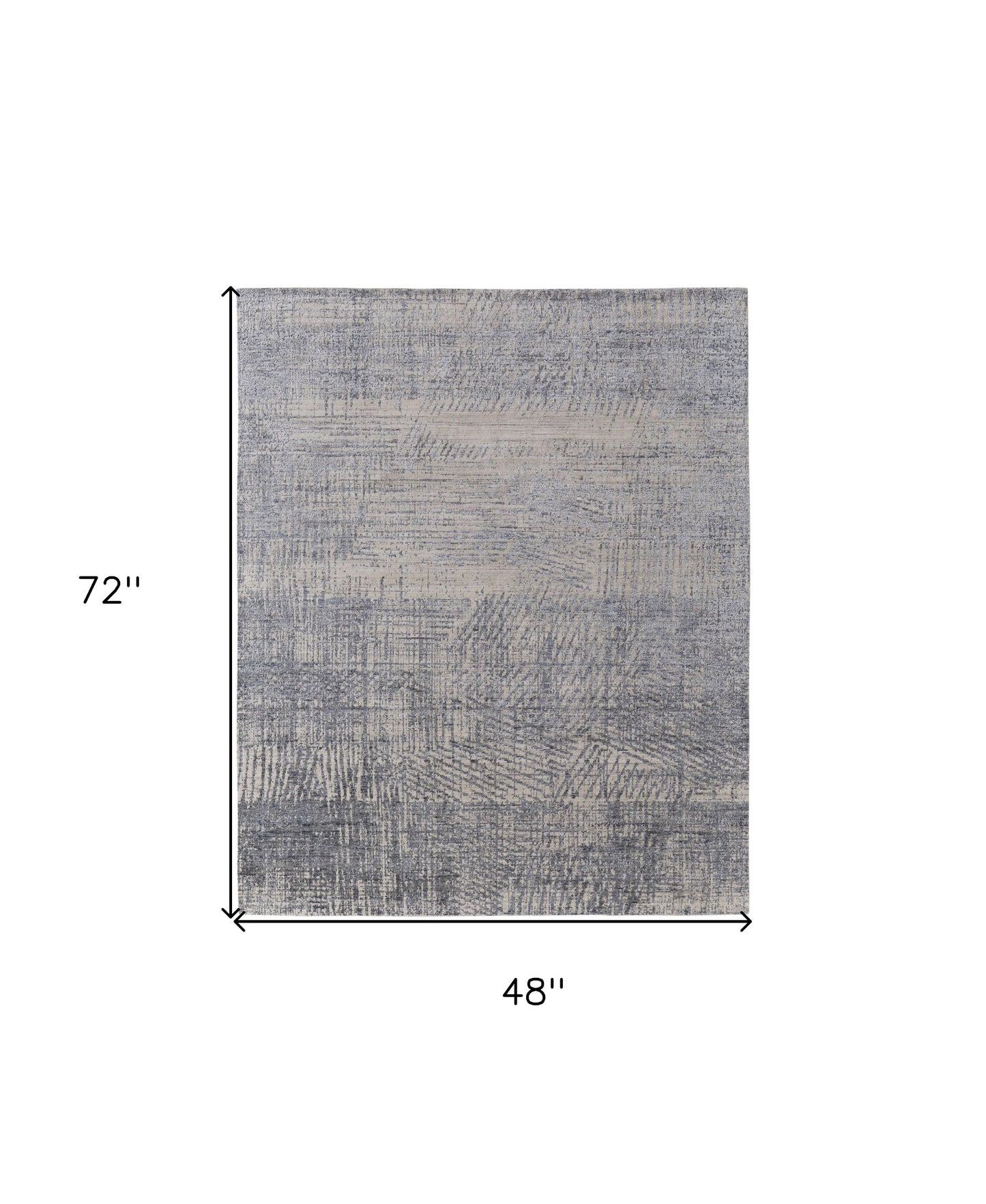 4 x 6 Gray Ivory & Blue Hand Woven Rug