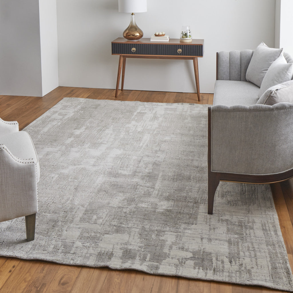 4 x 6 Gray & Ivory Hand Woven Rug