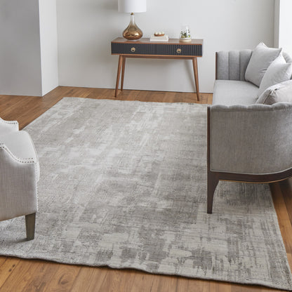 4 x 6 Gray & Ivory Hand Woven Rug