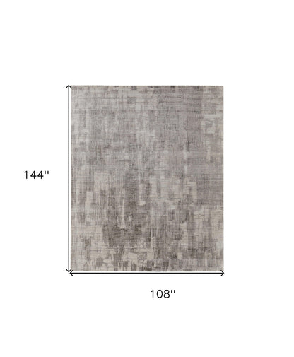 9 x 12 Gray & Ivory Hand Woven Rug