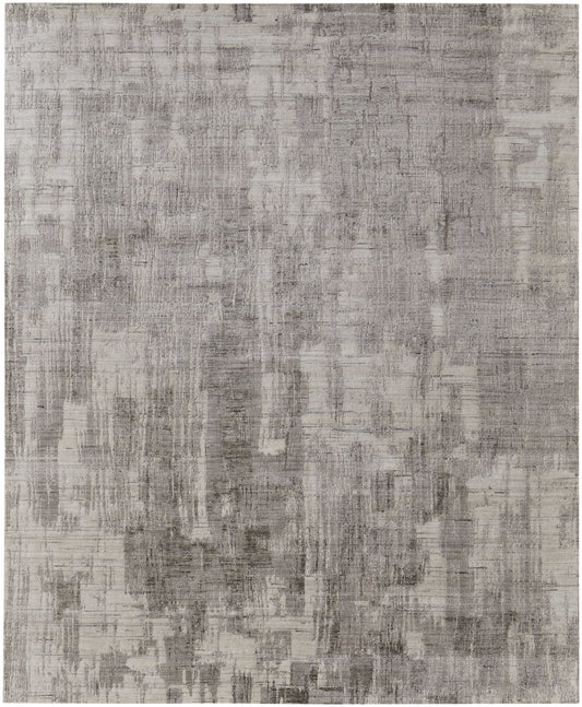 9 x 12 Gray & Ivory Hand Woven Rug