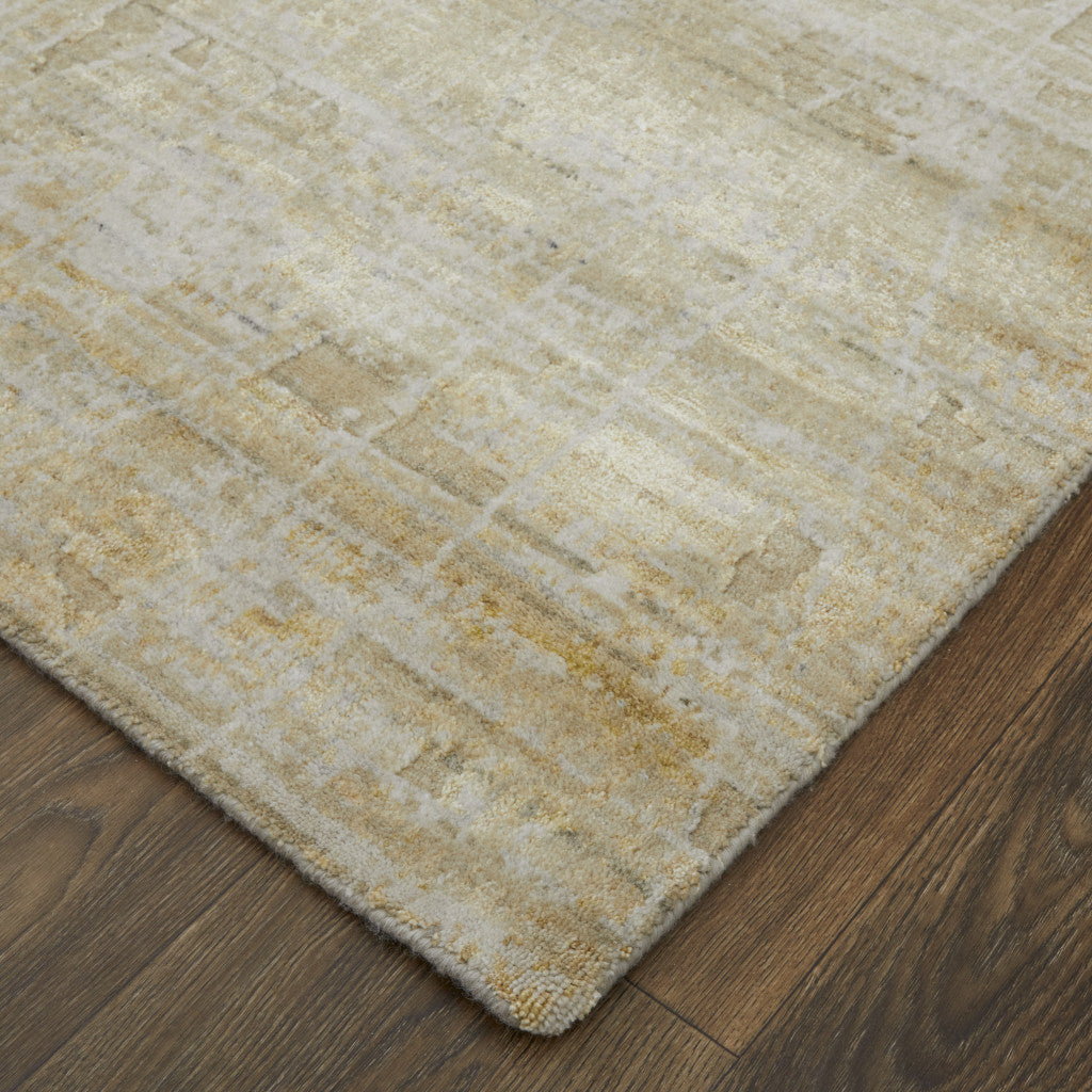 8 x 10 Yellow & Ivory Hand Woven Rug