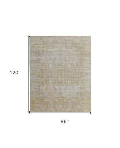 8 x 10 Yellow & Ivory Hand Woven Rug