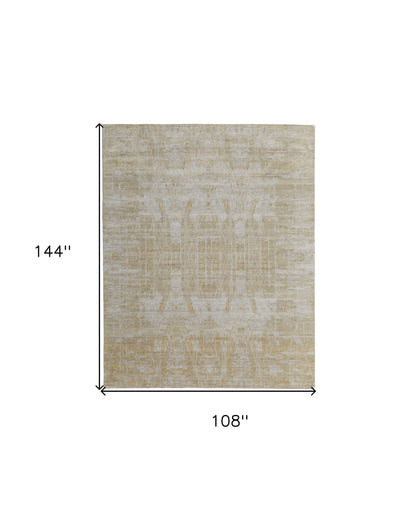 9 x 12 Yellow & Ivory Hand Woven Rug