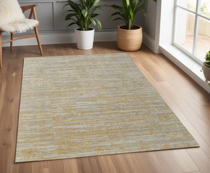 4 x 6 Yellow & Ivory Hand Woven Rug