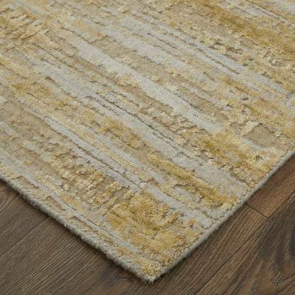 8 x 10 Yellow & Ivory Hand Woven Rug