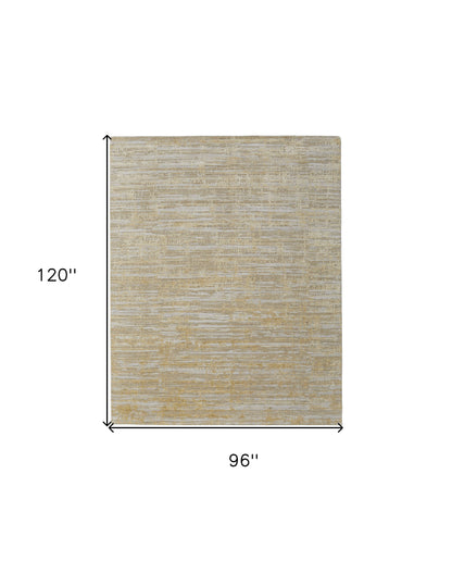 8 x 10 Yellow & Ivory Hand Woven Rug