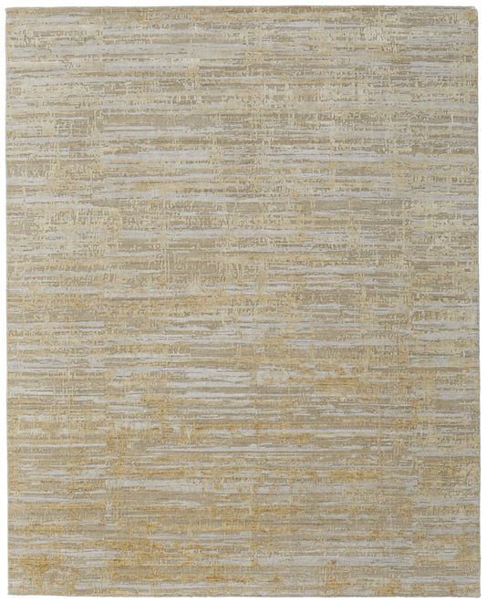 8 x 10 Yellow & Ivory Hand Woven Rug