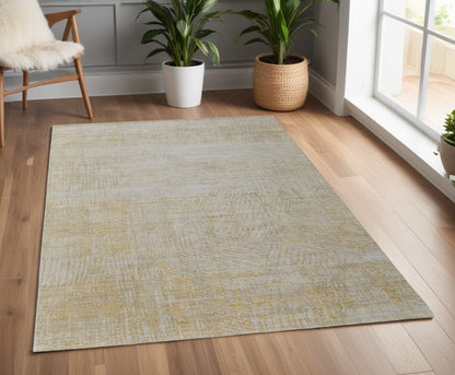 4 x 6 Yellow & Ivory Hand Woven Rug