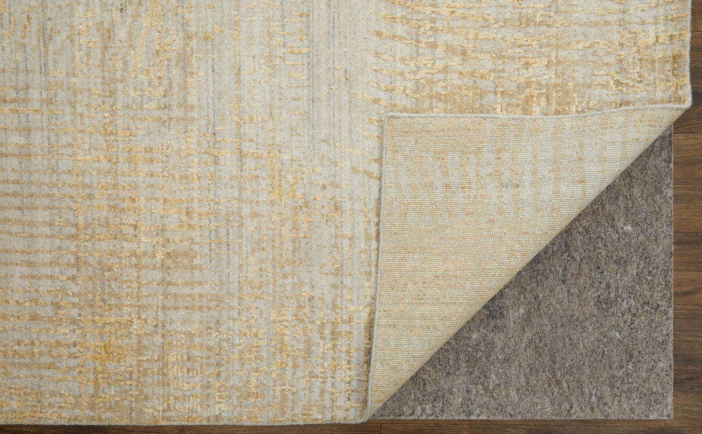 8 x 10 Yellow & Ivory Hand Woven Rug