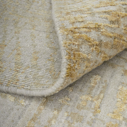 8 x 10 Yellow & Ivory Hand Woven Rug