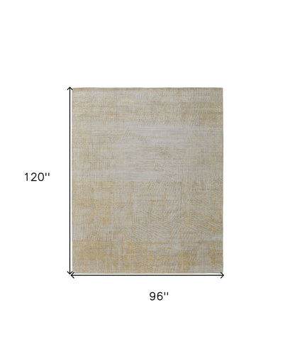 8 x 10 Yellow & Ivory Hand Woven Rug
