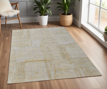 4 x 6 Yellow & Ivory Hand Woven Rug