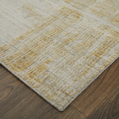4 x 6 Yellow & Ivory Hand Woven Rug